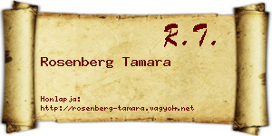 Rosenberg Tamara névjegykártya